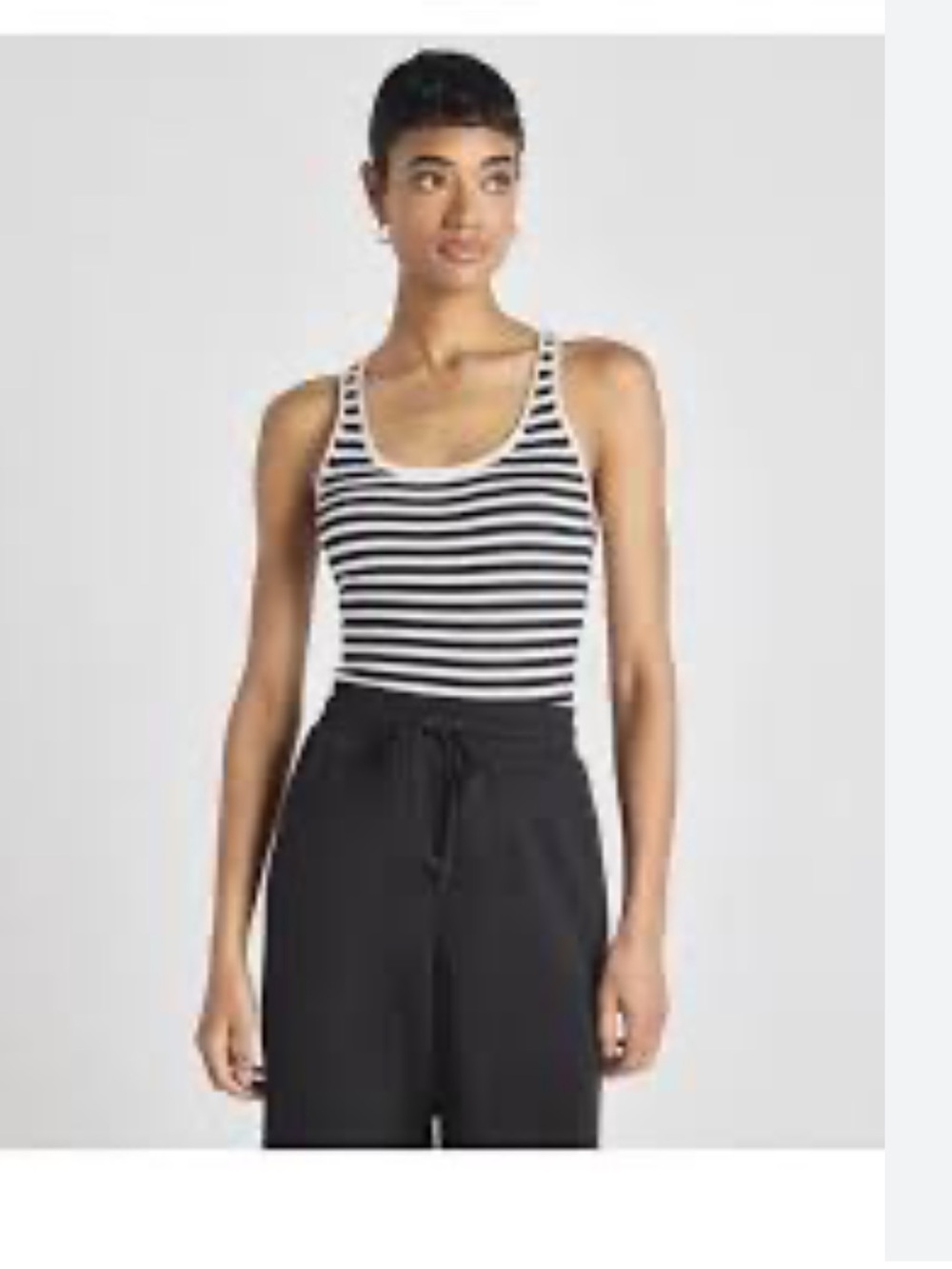 Splendid small Striped Black & White Scoop Neck Women's Tank Top
